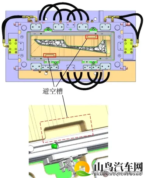 汽车门板麻纤维装饰条一步成型方案-1