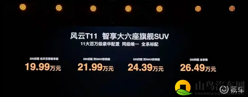 风云T11标配11项高端配置,预售价19.99万起-1