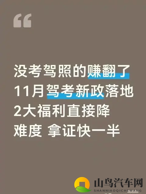 11月驾考新政落地:没考驾照的真省不少事儿-1