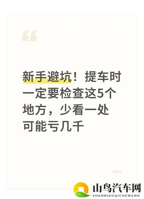 新手避坑！提车时一定要检查这5个地方，少看一处可能亏几千-1