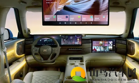 大6座SUV，智己LS9内饰官图发布，2+2+2布局，配冰箱+彩电+大沙发-2