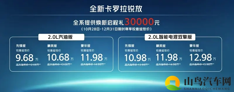 丰田SUV降至10.98万，2.0L混动+4.56L油耗-1