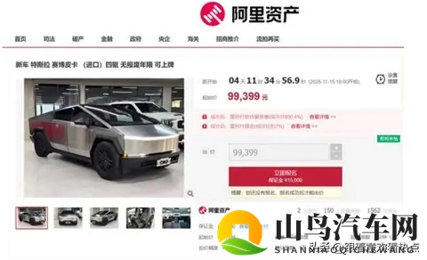 特斯拉cybertruck皮卡上线阿里拍卖平台:无报废年限 可上绿牌-2