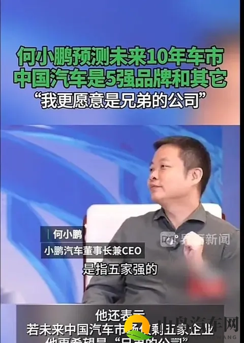 何小鹏称10年后中国汽车是5强品牌和其它-1