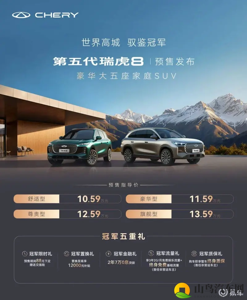 10.59万元起，第五代瑞虎8开启预售-1