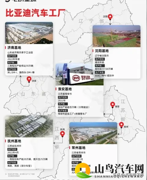 比亚迪新能源汽车工厂分布、产能分析-2