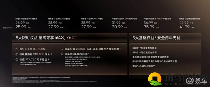 25.99万起标配华为ADS 4 阿维塔12四激光版上市-1