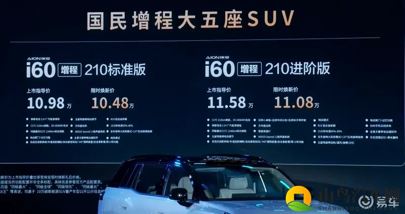 埃安i60上市，限时价1048万起成为A级SUV新伙伴-1