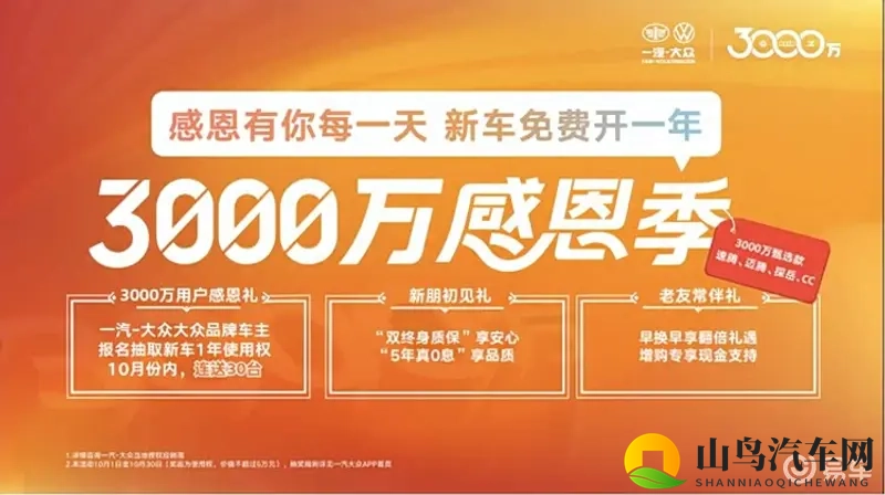 德系精工铸就3000万信赖 一汽-大众新车免费开一年-1
