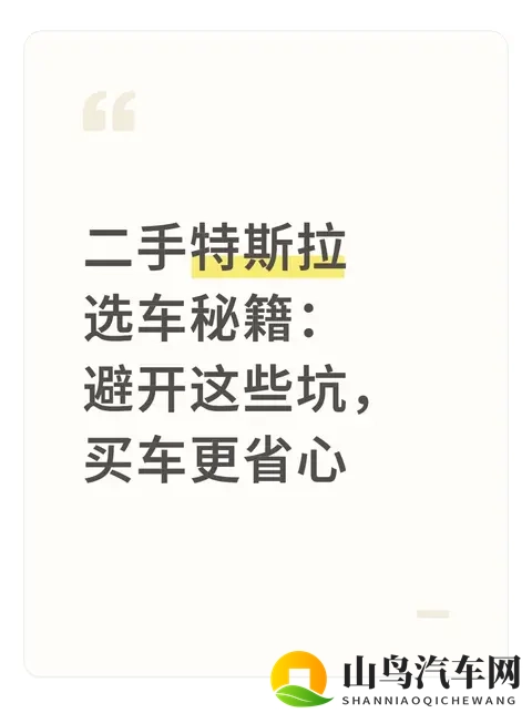 二手特斯拉选车秘籍：避开这些坑，买车更省心-1