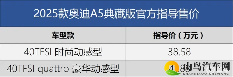 2025奥迪A5限量版上市,售价38.58万起-1