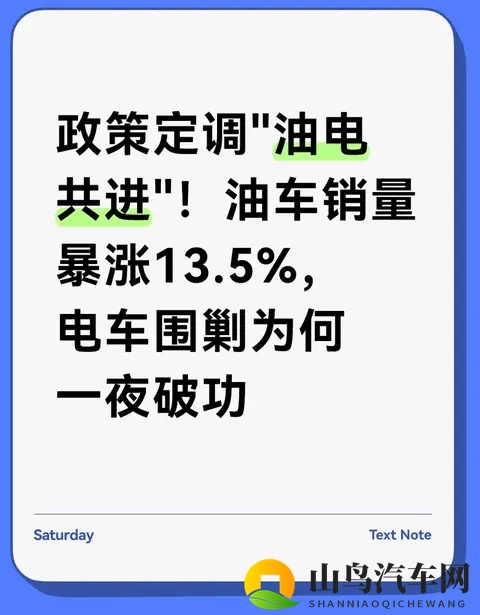 政策定调油电共进!油车销量暴涨135%,电车围剿为何一夜破功-1