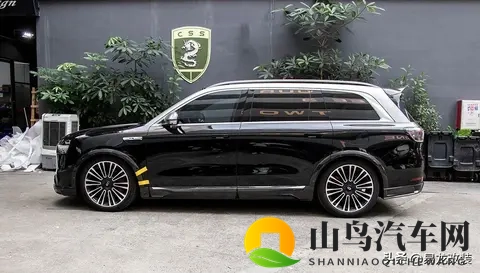 问界M9改装abina碳纤维包围前唇后唇侧裙轮眉风口顶翼尾翼-1