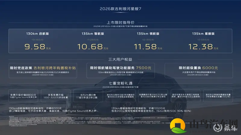 2026款吉利银河星舰7 EM-i上市，958万元起-1