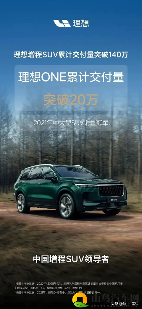 理想汽车增程SUV累计交付量正式突破140万辆，L6_L9谁更抢手？-1