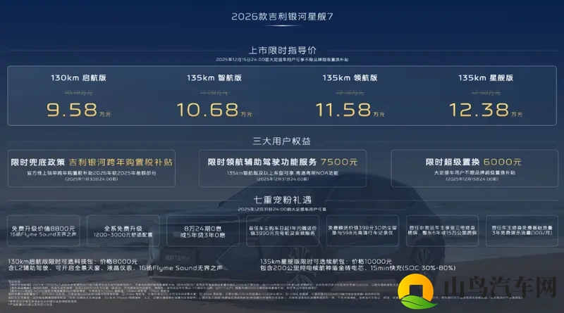 限时958万起,2026款吉利银河星舰7 EM-i上市-1