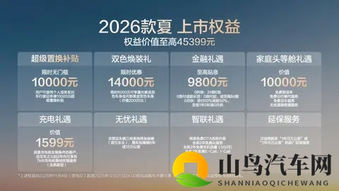 比亚迪2026款夏正式上市 限时置换价1968万-2598万元-2