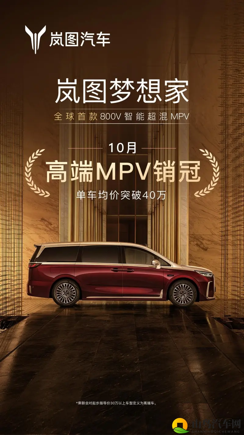 岚图梦想家10月再夺销冠，累计交付破15万-1