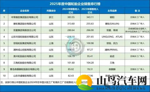 山东全省轮胎行业全景-1