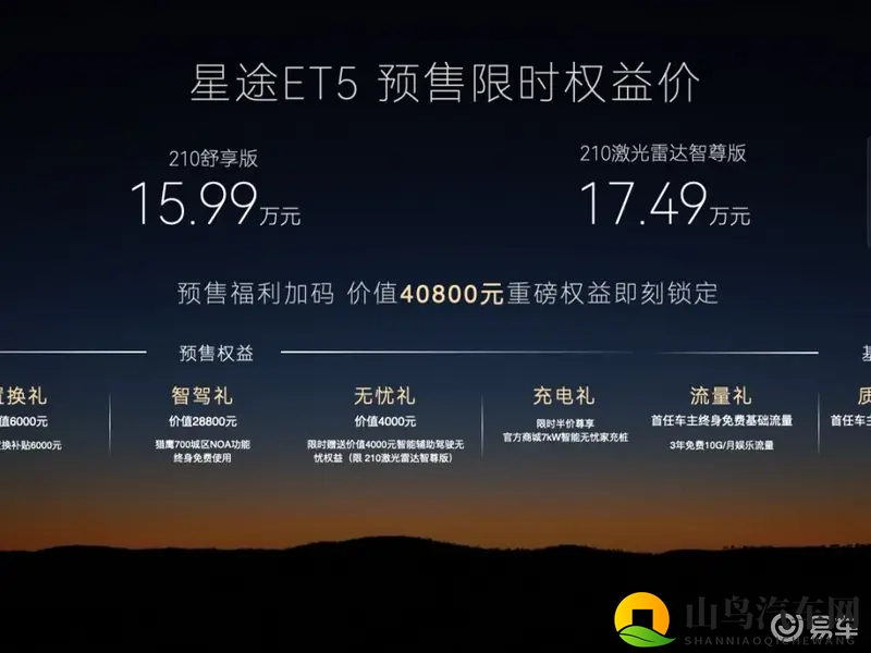 星途ET5正式预售，仅1599万起-1