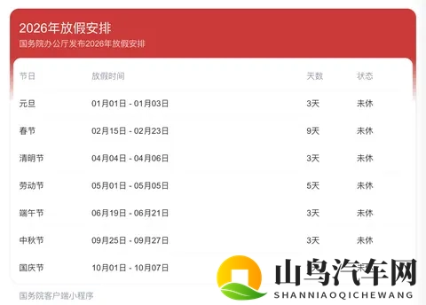 史上最长?2026年春节高速公路免费9天(附全年高速免费时间表)-1