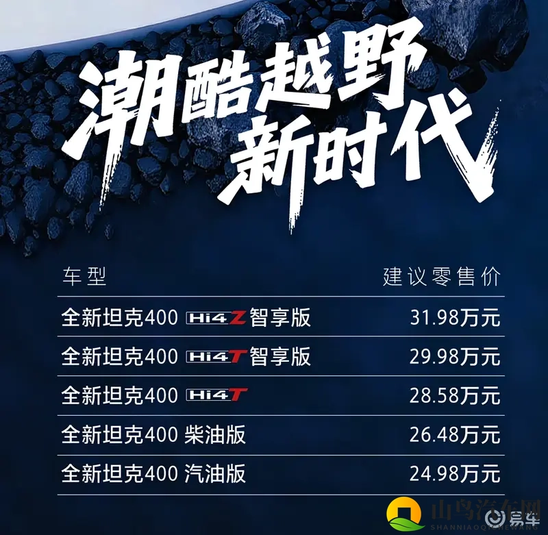 新款坦克400上市,燃油_混动双动力,智驾是看点-1