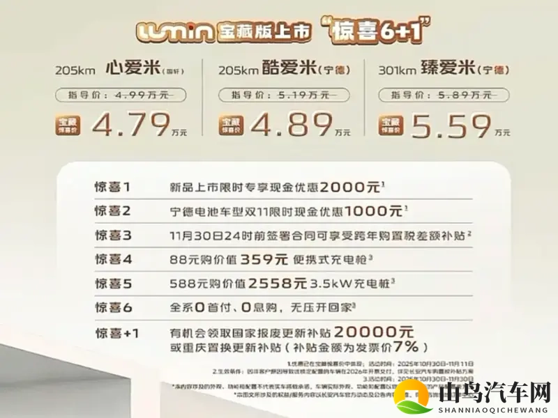 国民出行精品车,长安Lumin宝藏版惊喜价4.79万起售-1