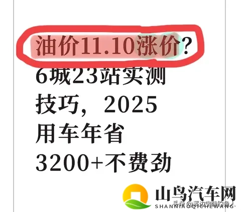 油价1110涨价？6城23站实测技巧，2025用车年省3200+不费劲-1