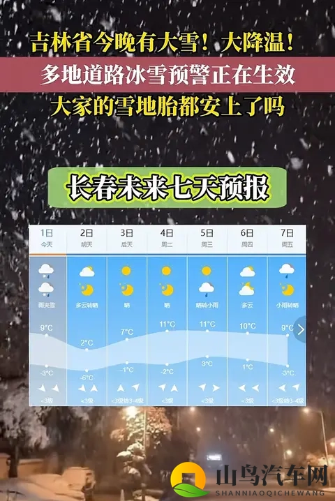 吉林今晚大雪+大降温！雪地胎没装的抓紧了！-2
