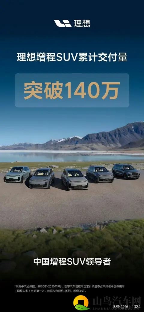 理想汽车增程SUV累计交付量正式突破140万辆，L6_L9谁更抢手？-2