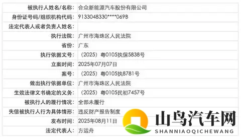 哪吒汽车新增被执行人信息 被执行总金额超2591万元-3