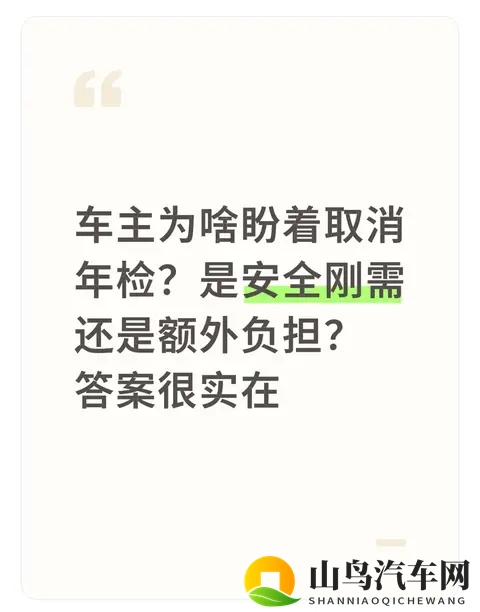 车主为啥盼着取消年检？是安全刚需还是额外负担？答案很实在-1
