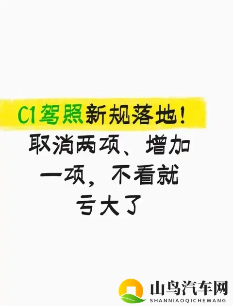 2025C1驾照新规:取消2项省7天+500元,新增1项错1处直接扣100分-1