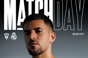 国王杯1/8决赛！皇马发布客战阿尔瓦塞特海报：塞巴略斯单人出镜