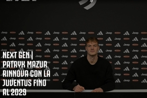 官方：尤文与出生于2007年的波兰中场小将马祖尔续约至2029年