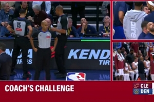 血赚！瓦兰被吹进攻犯规 掘金挑战成功改判阿伦犯规还有罚球